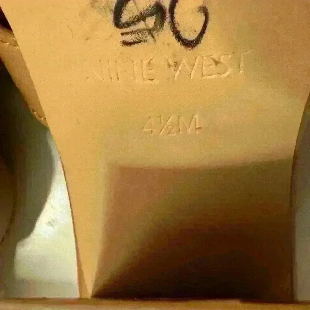 NINE WEST Kindee 3 Block Heeled Slide Sandal Square Toe in New Natural Size 4.5 - Picture 5 of 6